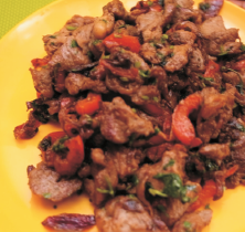 Pan-fried Goats Meat